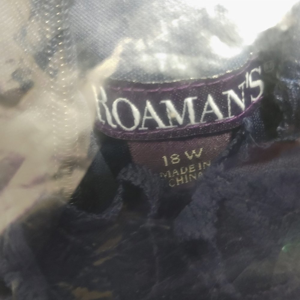 Roaman's Lace Overlay Cold Shoulder Midi Dress - Picture 4 of 6